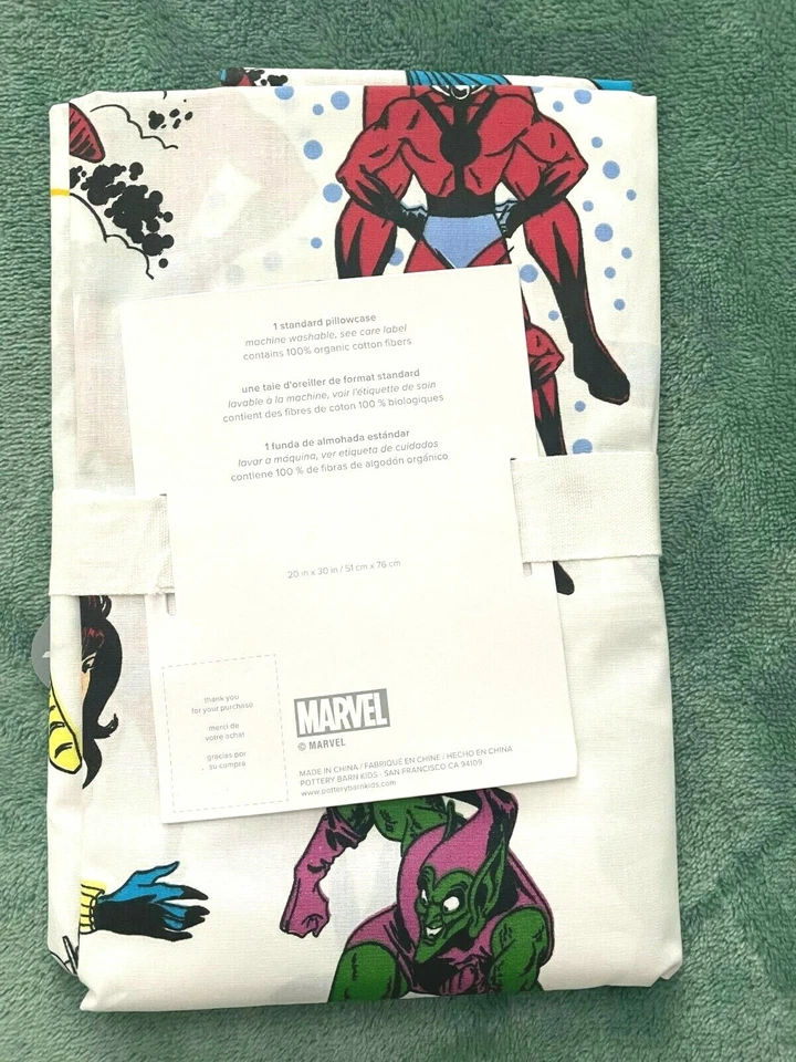 Funda de almohada regalo Pottery Barn Disney Holiday AVENGERs Spiderman estrella escuela niño Foto 3 de 4