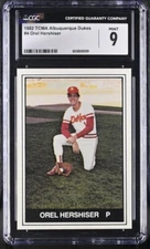 1982 TCMA Albuquerque Dukes #4 Orel Hershiser CGC 9 MINT