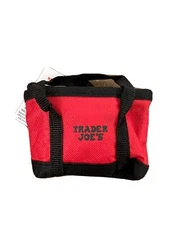 Trader Joes reusable Red bag, Tote, W. Micro Zippered Bag Limited edition