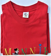 Mickey Minnie Women’s Vintage Made in the USA Embroidered T-Shirt Size XL