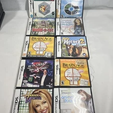 Lot of 10 Official Nintendo DS Cases + Manuals Replacement Cases NO GAMES