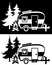Love Camping Graphic Vinyl Decal Car Window Laptop Tablet Notebook Tumbler Mug