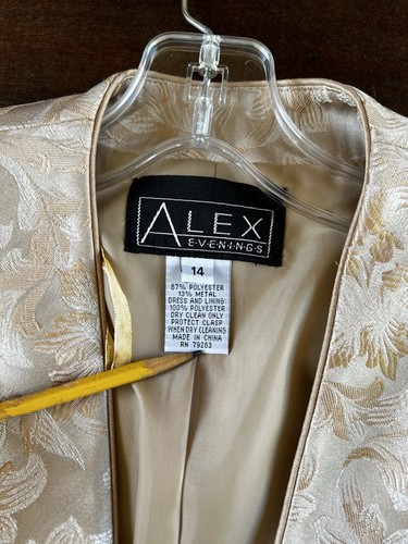 Women’s Alex Evenings Plus Size 14 Special Occasion 2 Piece Maxi Dress & Jacket - Picture 7 of 11