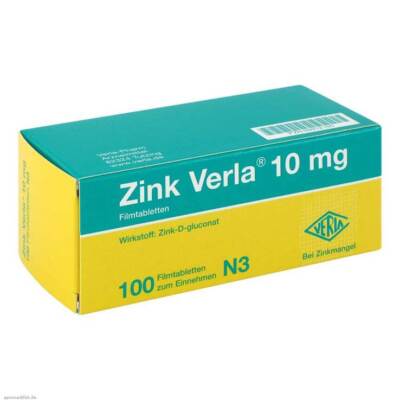 Zink Verla  10 mg Filmtabletten · 100 St · PZN 08912195