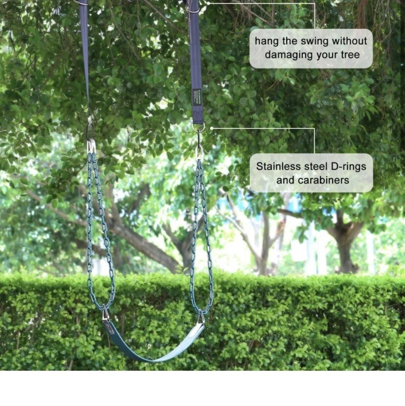 Tree Swing Straps (Set of 2), Tree Hanging Kits 5ft Length with 2 Heavy Duty - Image 2 of 4