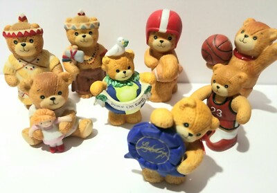 Vintage Enesco Lucy & Me Teddy Bear Figurines Rare Miniature Lot of 8 Variety