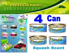 4 Can Treefrog Organic Air Freshener for Car,Home,Auto,Office-SQUASH Scent