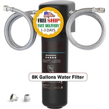 Sistema de Filtro de Agua Para Grifo Cocina Casa Acero Inoxidable 8,000G Filtra