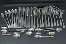 37 Pc William Rogers Sectional IS Silver Plated Flatware Burgundy Champagne ASIS