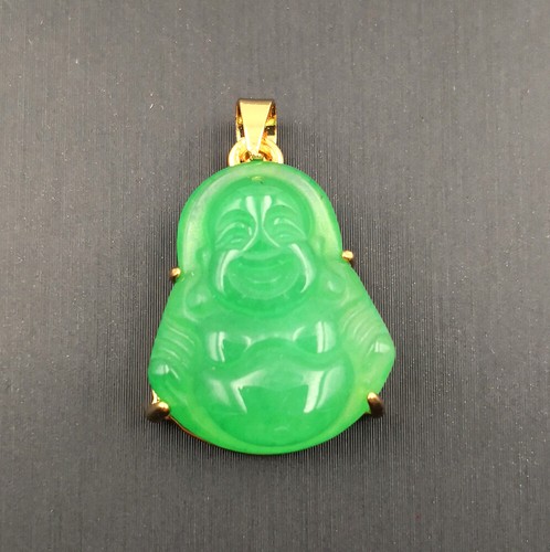 Collar Colgante Buda Ríe Maitreya Buda Ríe Personajes Verde Real de 18 KGP - Imagen 2 de 24