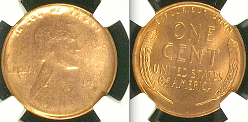 1946-S NGC MS66 RED Capped Die Error Wheat Cent █  Lincoln Cent