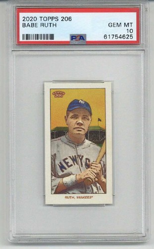 2020 TOPPS 206 BABE RUTH CARD NEW YORK YANKEES PSA 10 LOW POP VERY RARE