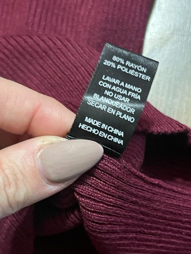 Ambiance Apparel Shirt, Women's Size Small, Maroon, Long Sleeve, Turtleneck - Picture 7 of 8