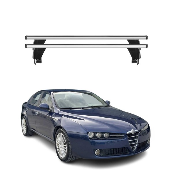 Menabo DachträGer GrundtäGer FüR Alfa Romeo 159 Limo 2005-2011 50Kg Alu Grau 2X-image