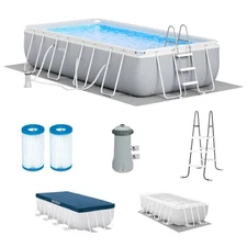 Intex 16 Foot x 42 Inch Prism Frame Rectangular Above Ground Pool (For Parts)