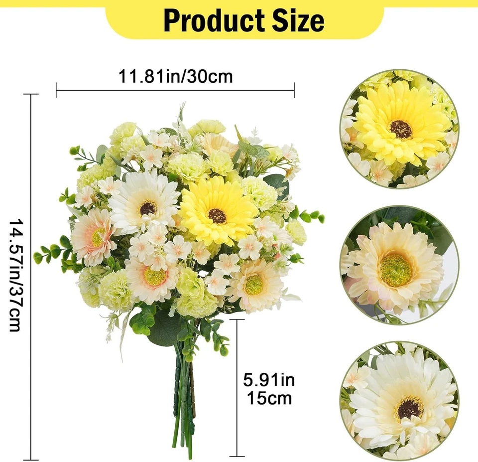 Kunstblumen Bund Hochrealistisch Seidenblumen Strauß Deko Innen Hochzeit - Bild 4 von 4
