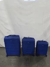 ROCKLAND PASADENA 3 PIECE HARDSIDE LUGGAGE SET (20"/24"/28") BLUE