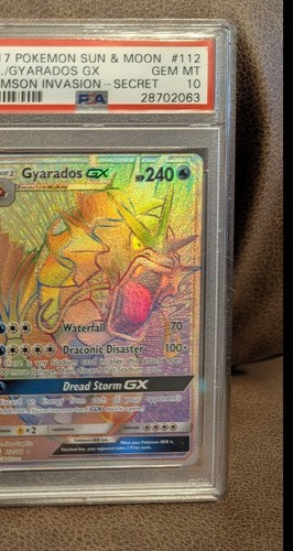 PSA 10 Gyarados GX 112/111 Rainbow Secret Rare Crimson Invasion Cert 28702063