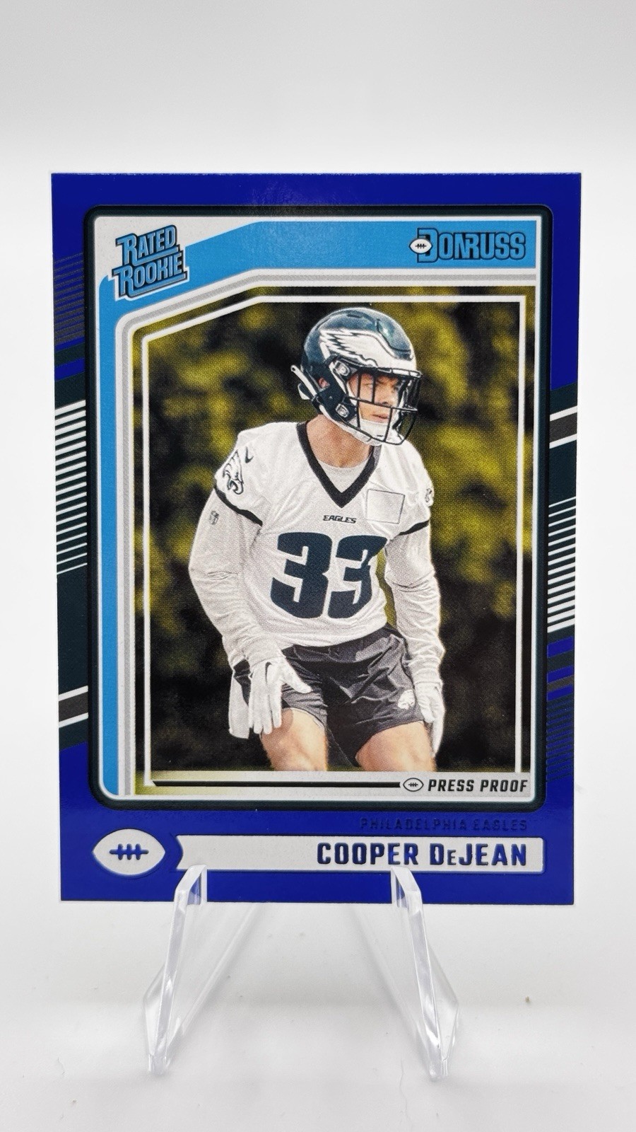 2024 Panini Donruss - Rated Rookie Cooper DeJean #305 Blue Press Proof (RC)