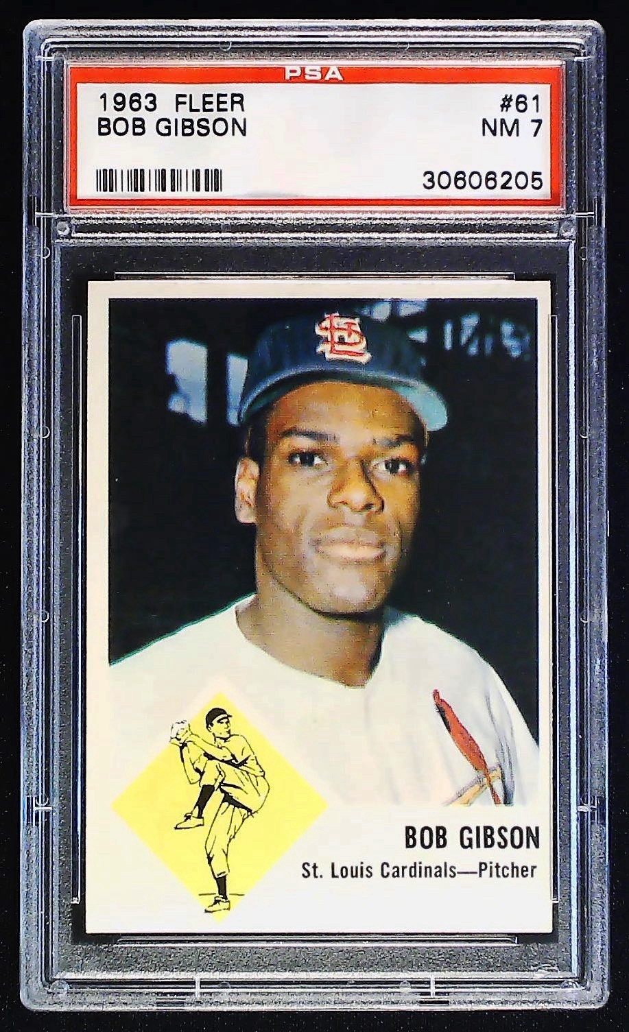 1963 FLEER BOB GIBSON #61 HOF HALL OF FAME PSA 7