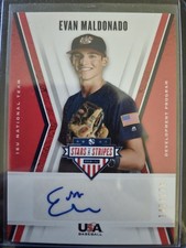 2019 Panini Stars & Stripes Evan Maldonado 16U-EM Auto RC Black Ink /25 USA Card