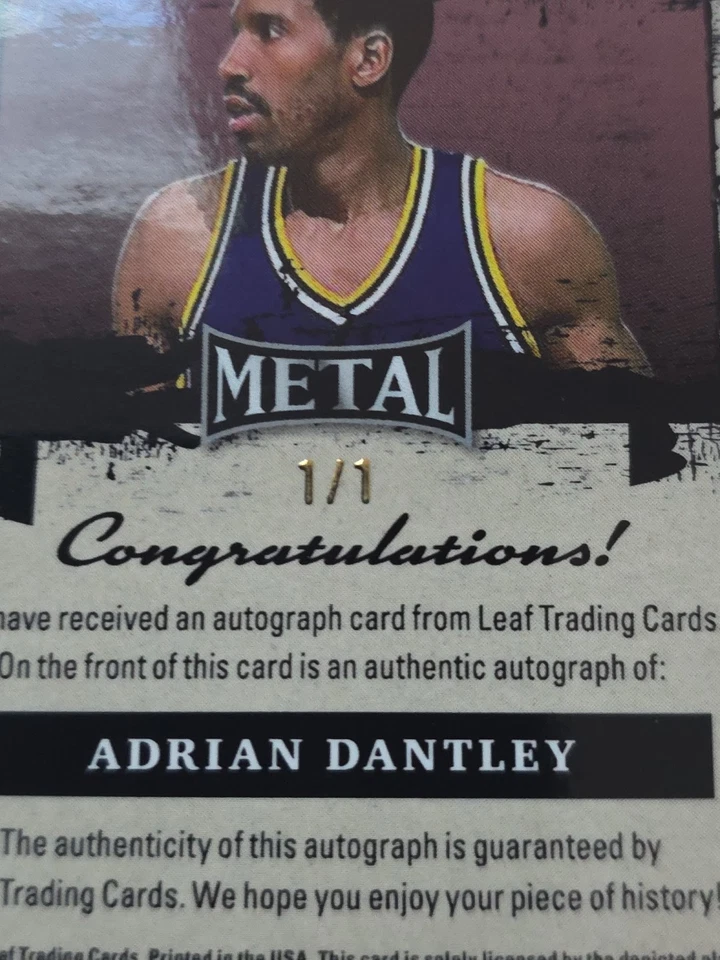 2024 Leaf Metal Signature Series Classic Art Adrian Dantley Auto 1/1 Utah Jazz - Image 3 of 4