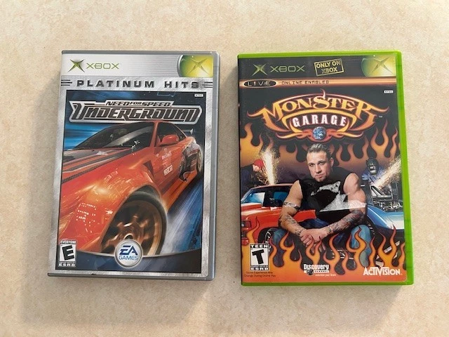 (2) JUEGOS XBOX ORIGINALES, GARAJE MONSTRUO Y NECESIDAD DE VELOCIDAD UNDERGROUND COMPLETOS Foto 4 de 4