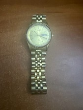 Citizen CQ President Watch Men 35mm Champagne Dial Two Tone Daydate Need Battery