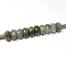 10Pcs. Natural Black Doted Seen Agate Gemstone 5mm Large Hole Beads 14x8mm Beads