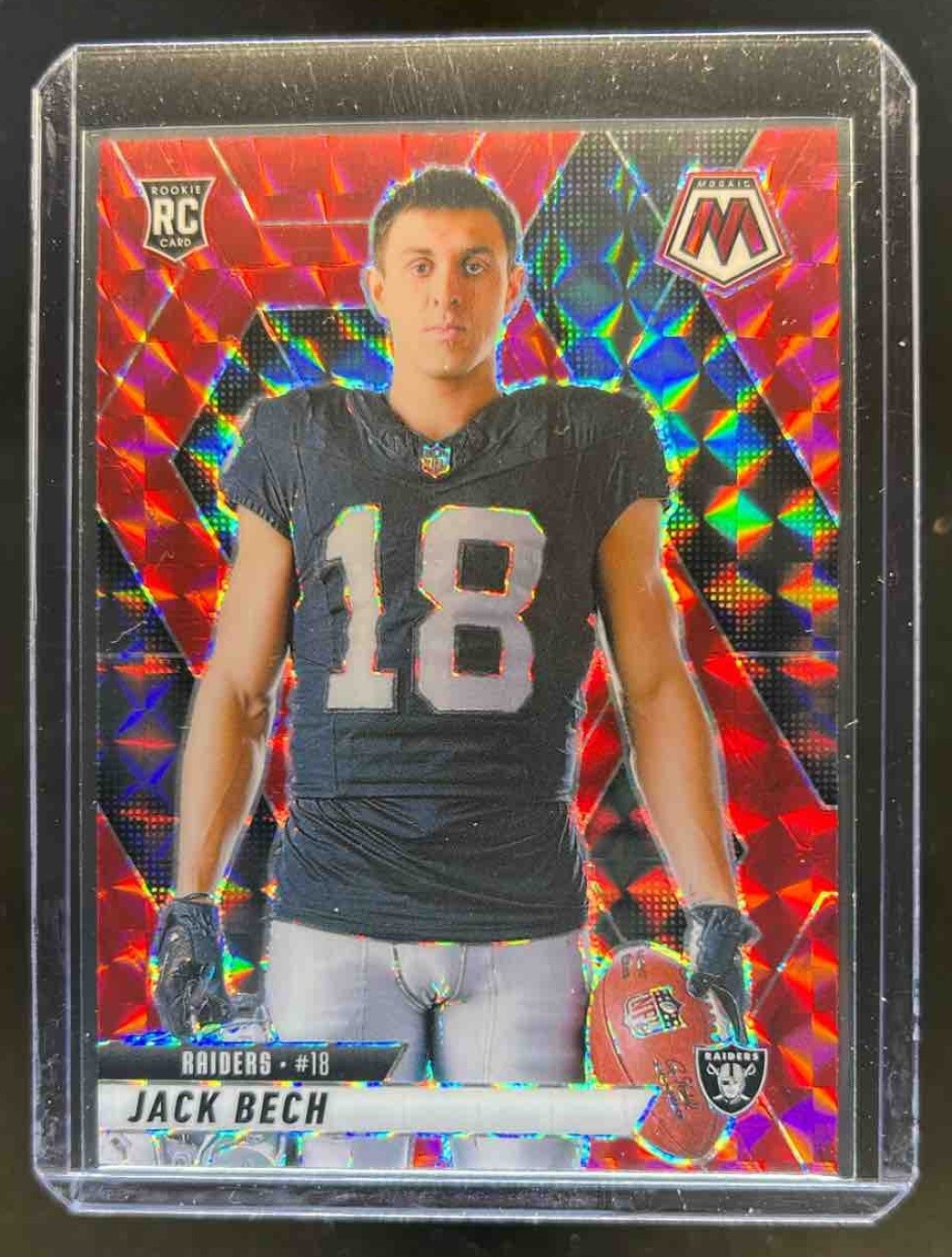 2025 Mosaic Jack Bech Rookie Variation RC Red Prizm #280 Raiders