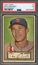 1952 Topps #4 Don Lenhardt VG Black Back PSA 3 Boston Red Sox 9856
