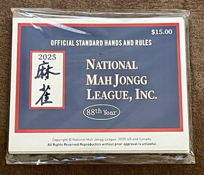 2025 OFFICIAL STANDARD HANDS AND RULES - NATIONAL MAH JONGG LEAGUE, INC. 4 Pack