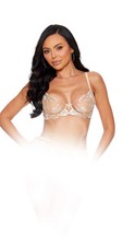 Escante - 75159 - FOIL EMBROIDERED BRA - CHAMPAGNE