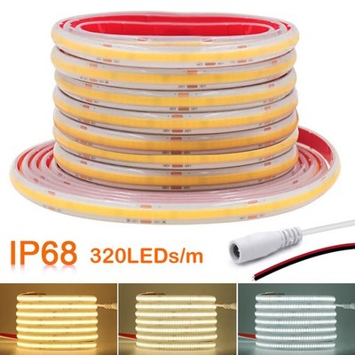 COB LED Streifen 5V 12V 24V Lichtband Stripe Lichterkette Selbstklebend WW/NW/CW