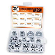 Kit de arandelas planas de acero inoxidable SAE 304, set de 300 SAE_300Pcs