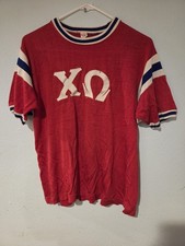 Vintage Russell Southern Co Shirt Jersey Large Durene Red White 50s Fraternity L