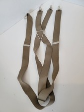 Men's Unbranded Taupe Adjustable Clip-On Suspenders Elastic Straps