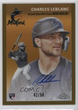 2023 Chrome Platinum Anniversary Gold Refractor 42/50 Charles Leblanc Auto 0q0