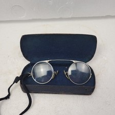 Lorgnette Folding Eyeglasses Art Deco 12K White Gold Filled Etched