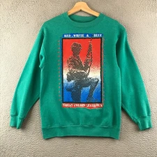 Vintage Sun Sportswear Patriotic Graphic Sweatshirt Red White Blue S