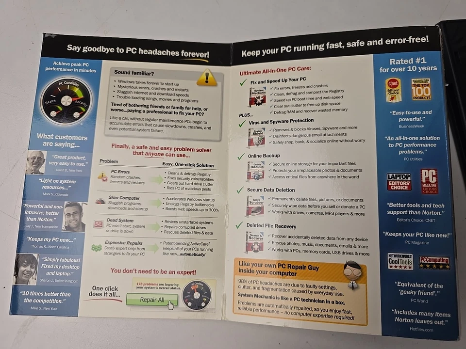 Iolo 5 in 1 System Mechanic Fix and Speed Up To 3 PCs Windows 7 Vista & XP Used - Image 3 of 4