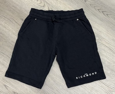 John Richmond Logo Black 100% Cotton Shorts Pockets Drawstring Juniors Boys 14