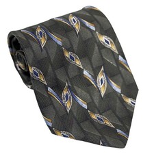 Arrow Necktie Green Gold Blue Geometric Abstract Silk Made in USA Mens One Size