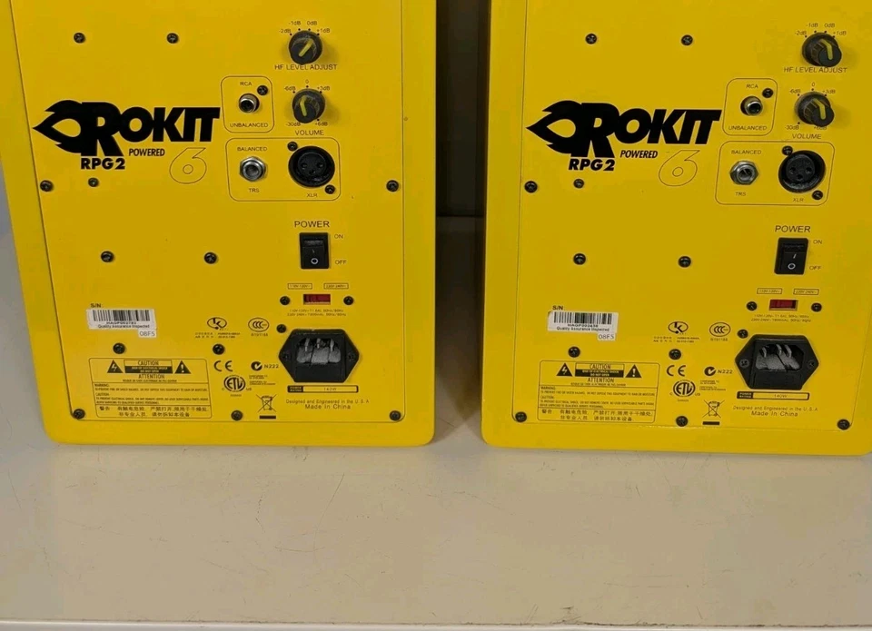 Altavoces de audio activos monitores de estudio KRK Rokit 6 RPG2 amarillos de edición limitada Foto 4 de 4