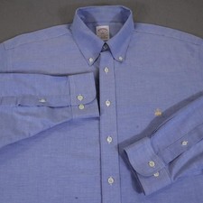 Brooks Brothers Oxford Shirt Mens Large Blue Non-Iron Supima 346 Button Down
