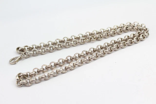 27 Sterling Silver Chain Necklace Rolo Belcher Link Lobster Clasp (37g)