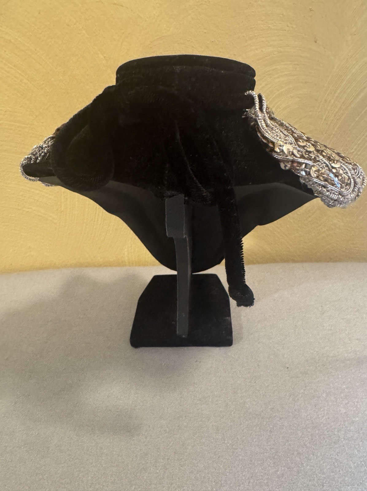 Vintage Sequin Statement Collar Neckpiece Silver … - image 4