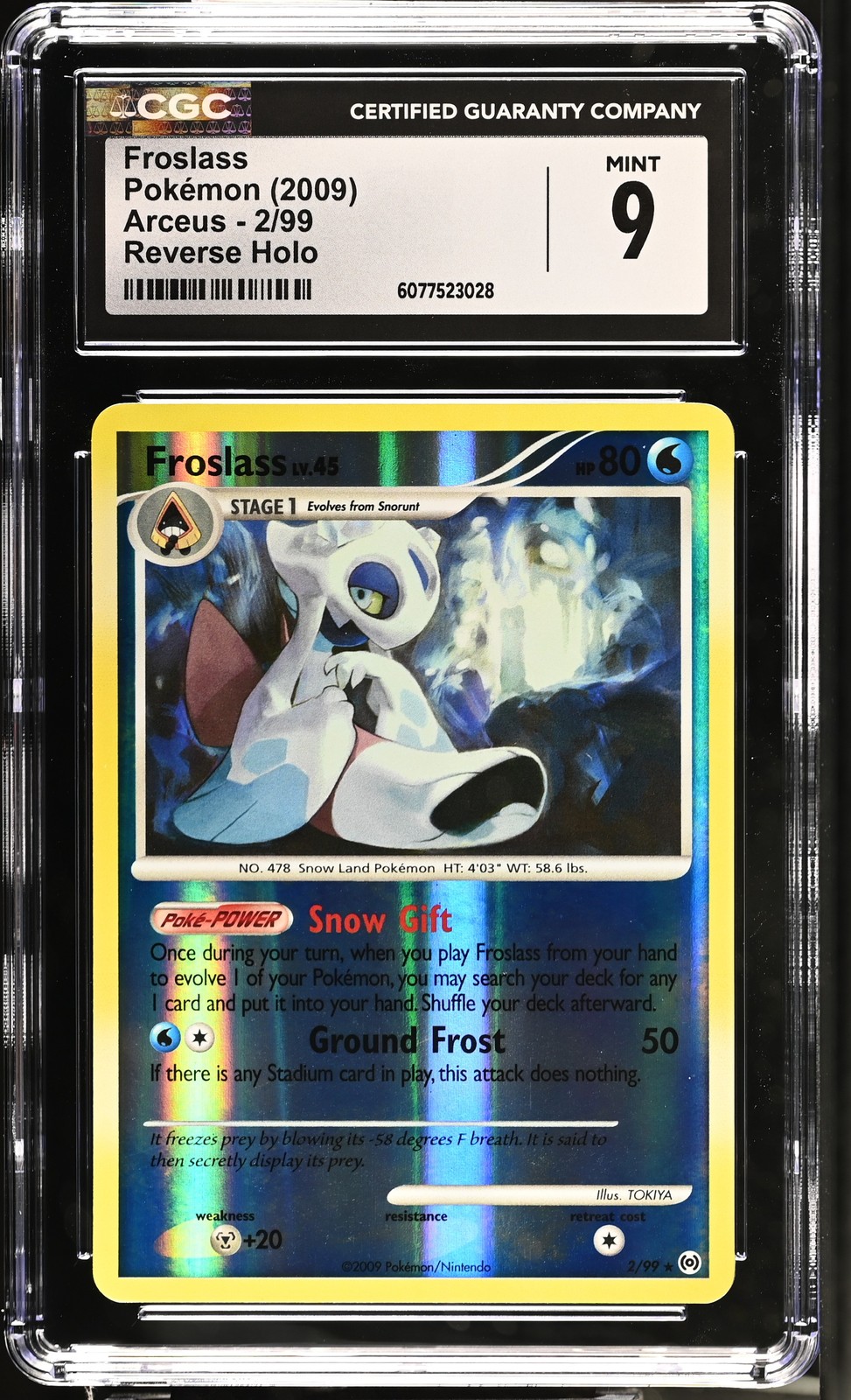 CGC 9 Froslass 2/99 Reverse Holo Arceus Pokémon Card