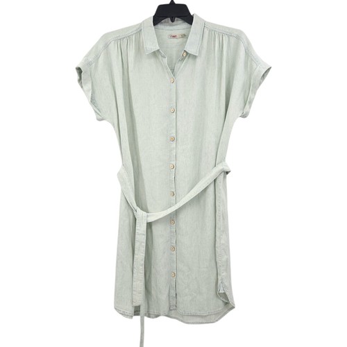 Faherty Women's Tried And True Breeze Shirt Dress Mint Large