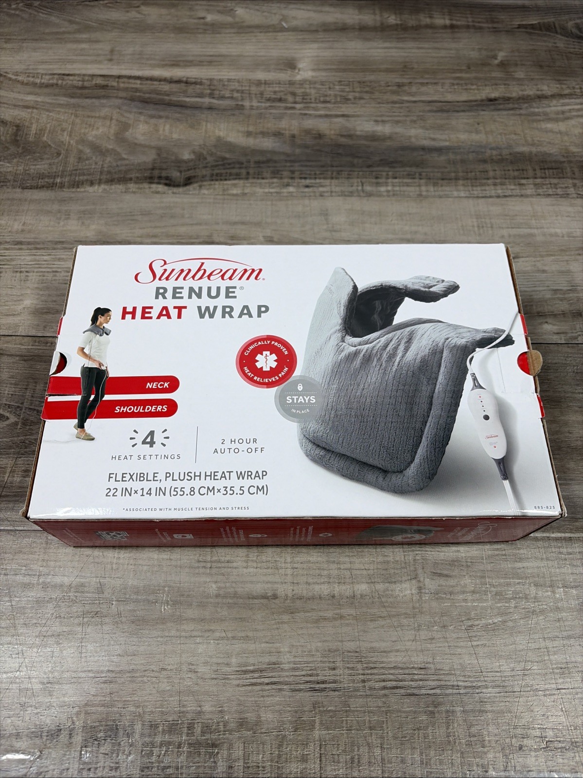 Sunbeam Renue Heat Wrap - Flexible Plush Heat Wrap With 4 He